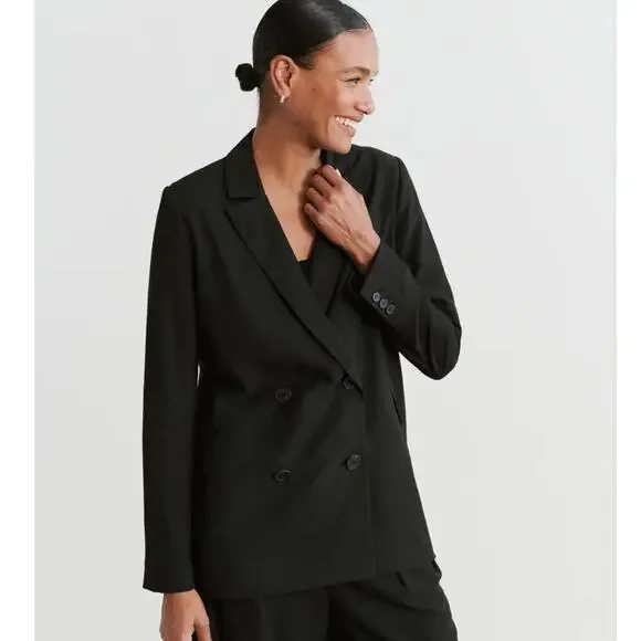 Jenni Kayne Jones Blazer In Black Size 4 Double Breasted Jacket - Picture 3 of 14